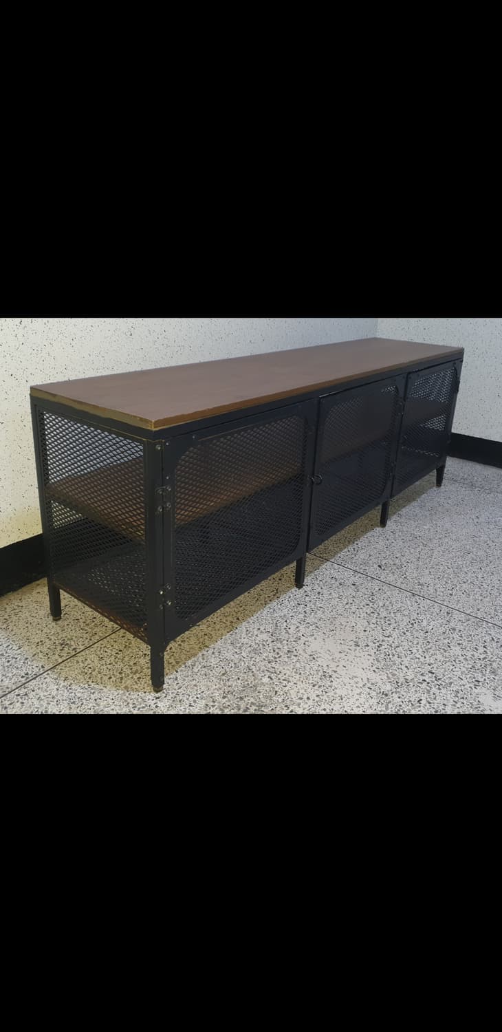 이케아 IKEA 피엘보 철제 원목 3문 선반장 TV장 상품이미지3