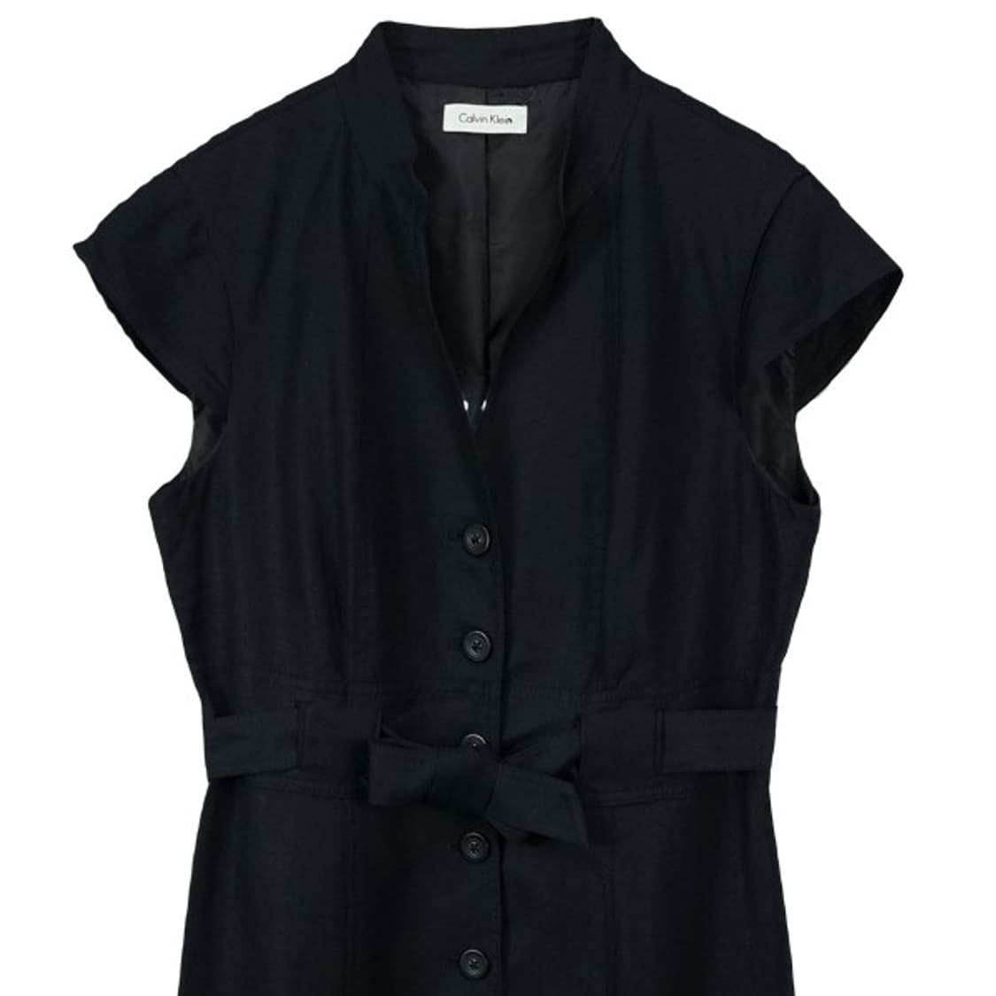 [캘빈클라인] 린넨 반팔 롱 원피스 블랙 M19493 상품이미지4