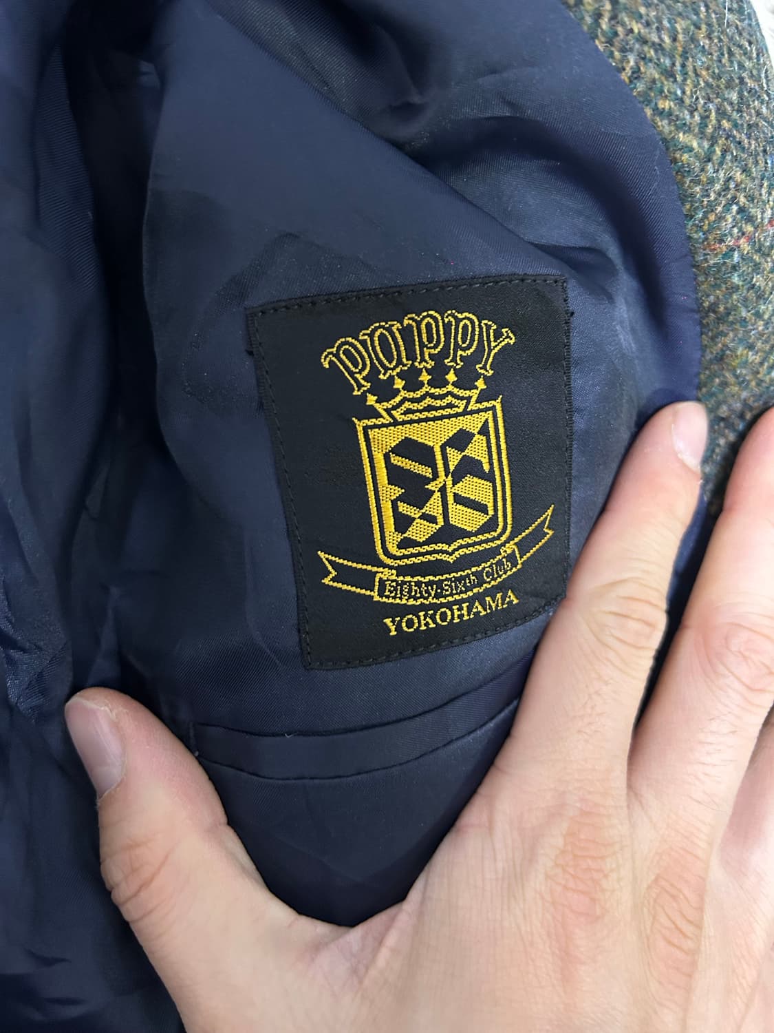 스코틀랜드원단 일제 헤링본 체크블레이저 사이즈 105 상품이미지3