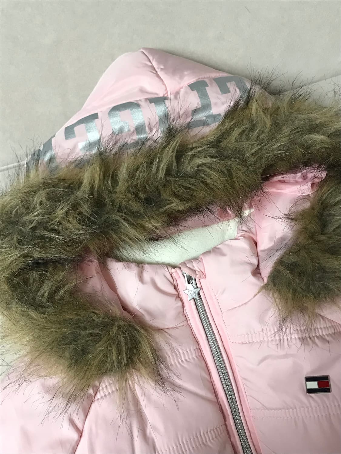 타미힐피거 핑크 퍼 패딩 울프죠 라떼 히메 갸루 러블리 빈티지 스포티 상품이미지2