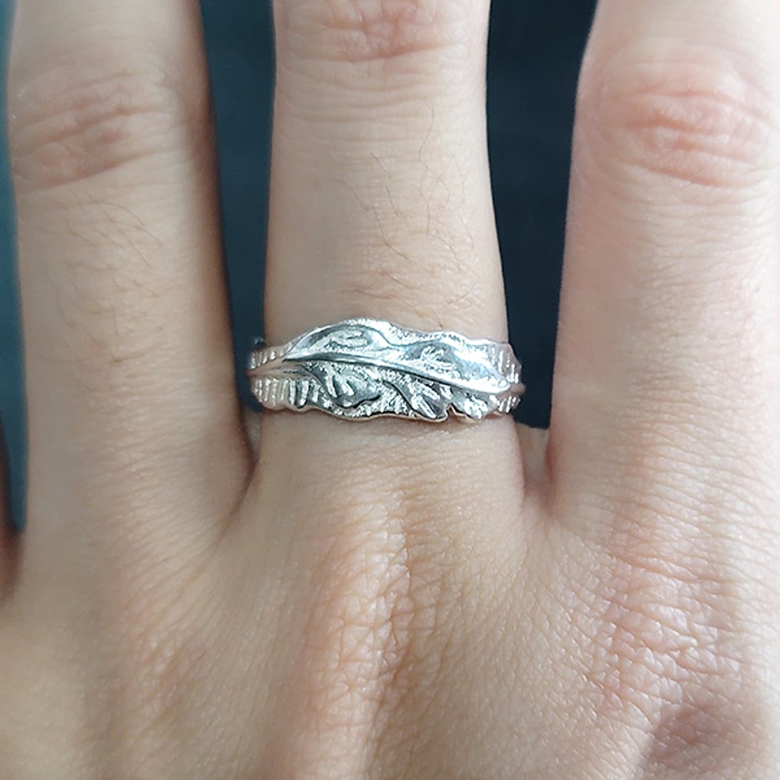 Vineton 실버 남자 엔틱 빈티지 명품 고대 숲 잎 반지 상품이미지7