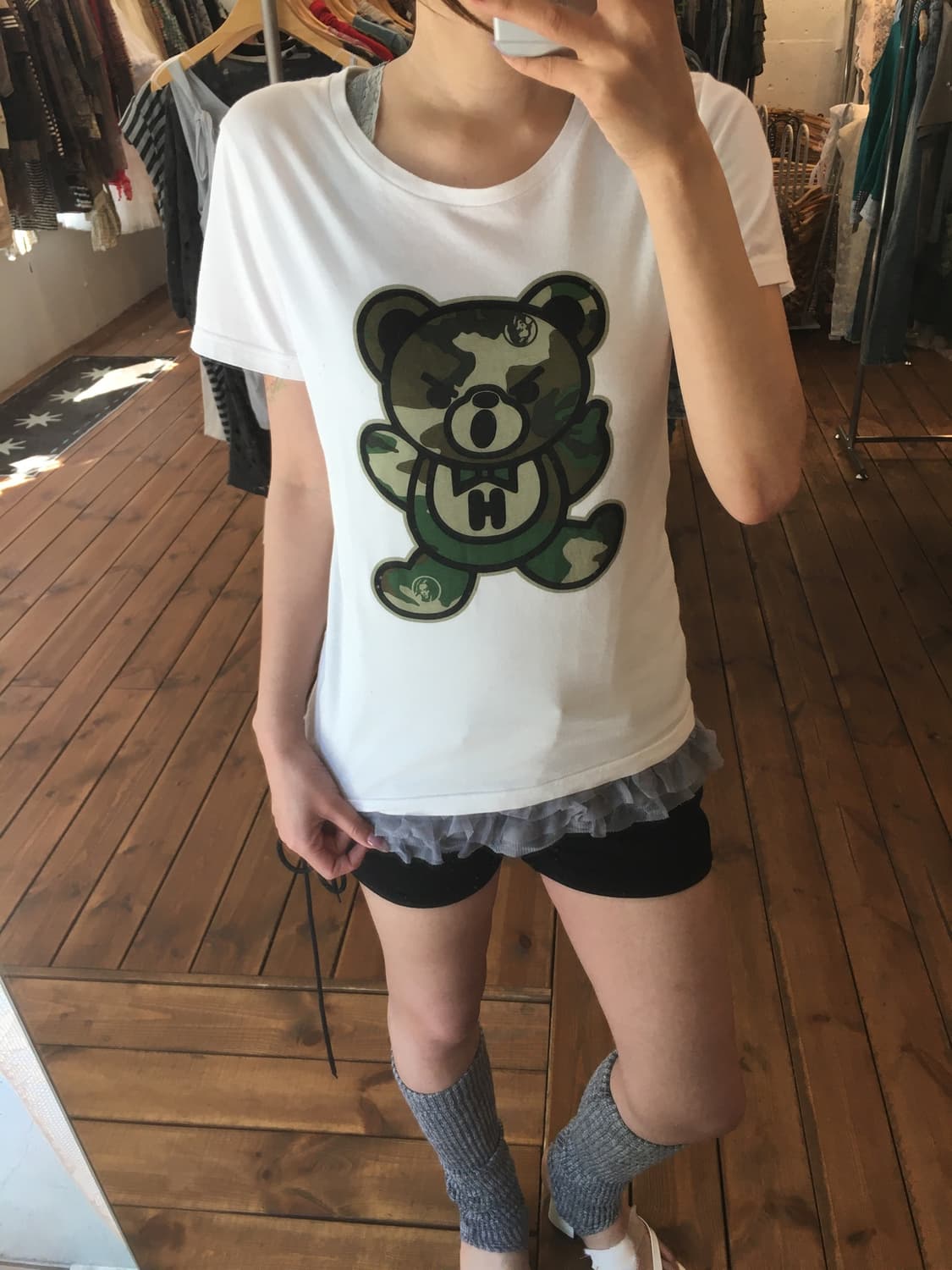 히스테릭글래머 카모 퍽베어 티셔츠 상품이미지7
