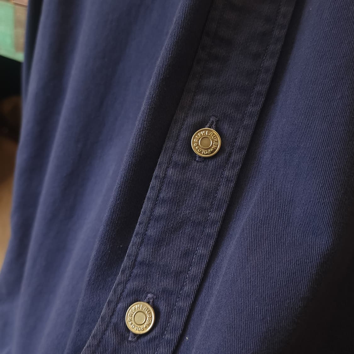 90s 폴로 헤비코튼 투포켓 워크셔츠 삼중 스티치 블루 M 상품이미지9