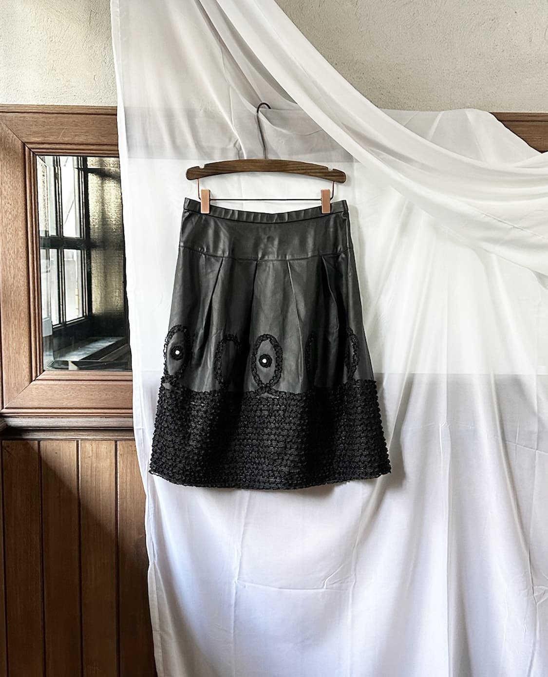 INGEBORG lace leather skirt 상품이미지5