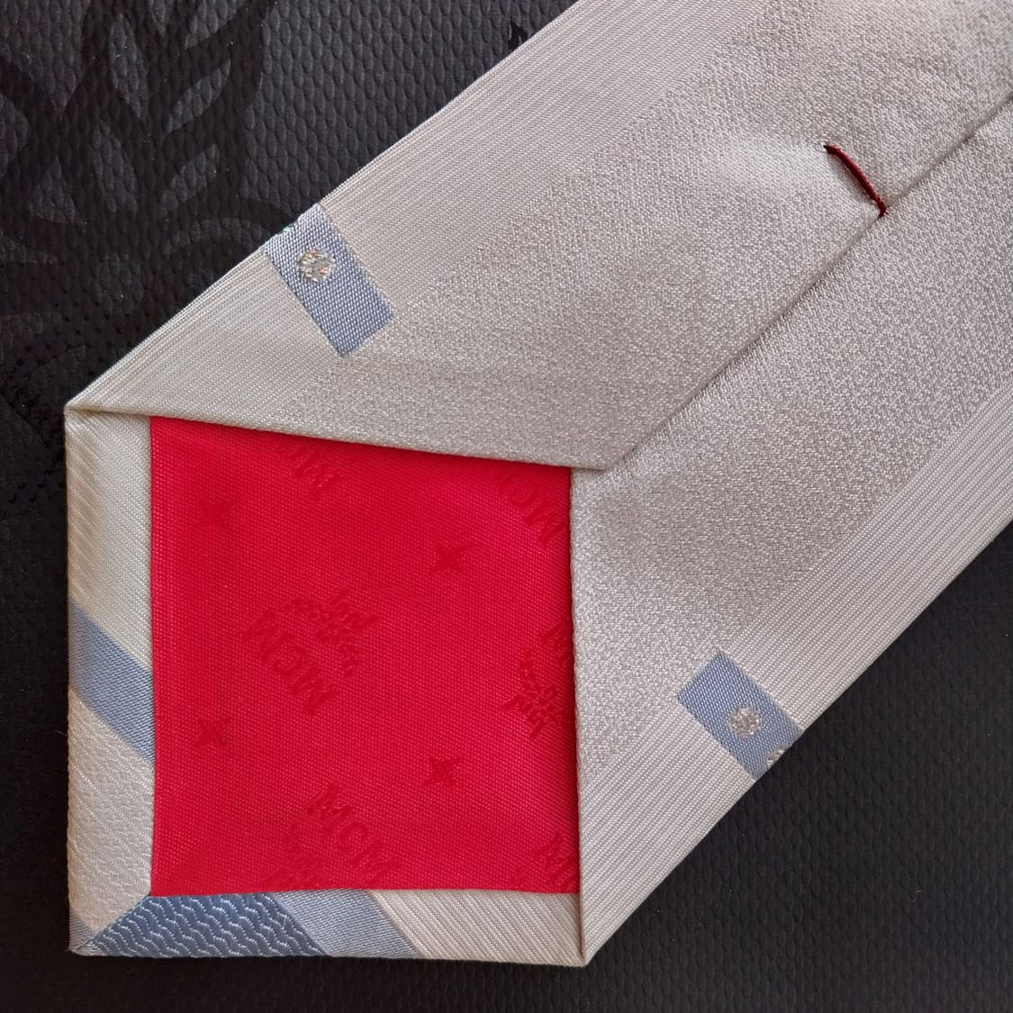 엠씨엠 실크 화이트 스트라이프 넥타이 9.4cm A+등급 K2005 상품이미지8