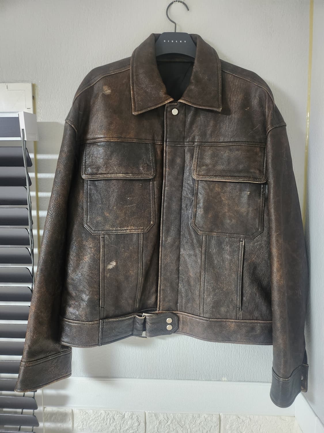 메종미네드 크리즈 램 레더 트러커 자켓 M사이즈 상품이미지1