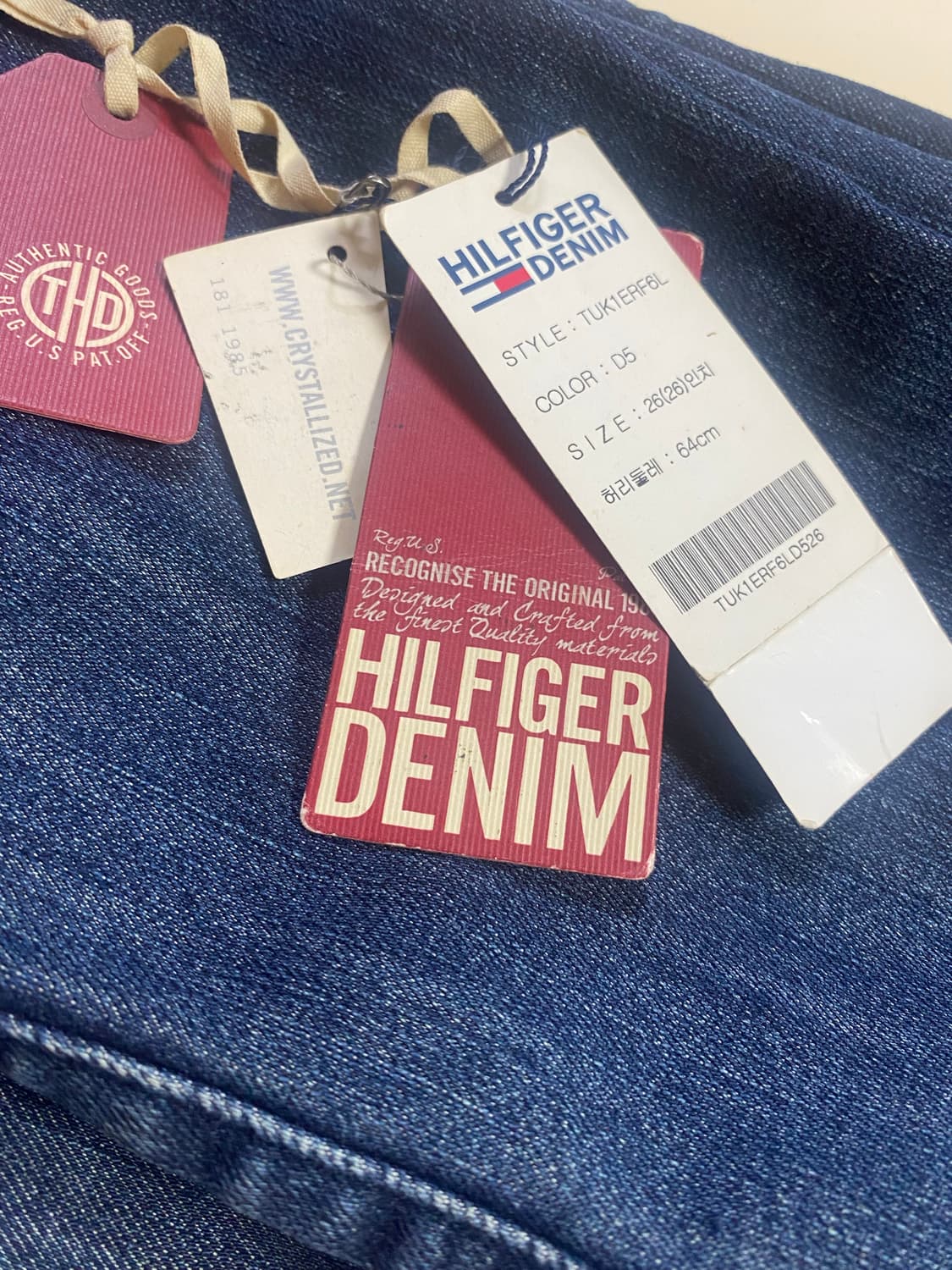 타미힐피거 스와로브스키 콜라보 26사이즈 딥블루색상 청바지 상품이미지8
