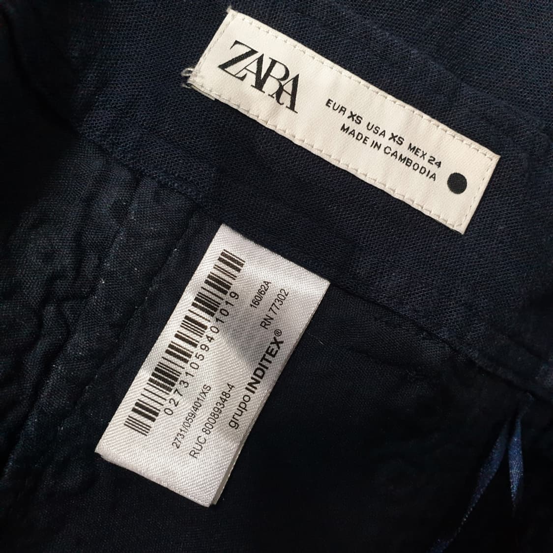 ZARA 네이비 블루 리넨 블렌드 큐롯 팬츠 XS 상품이미지6