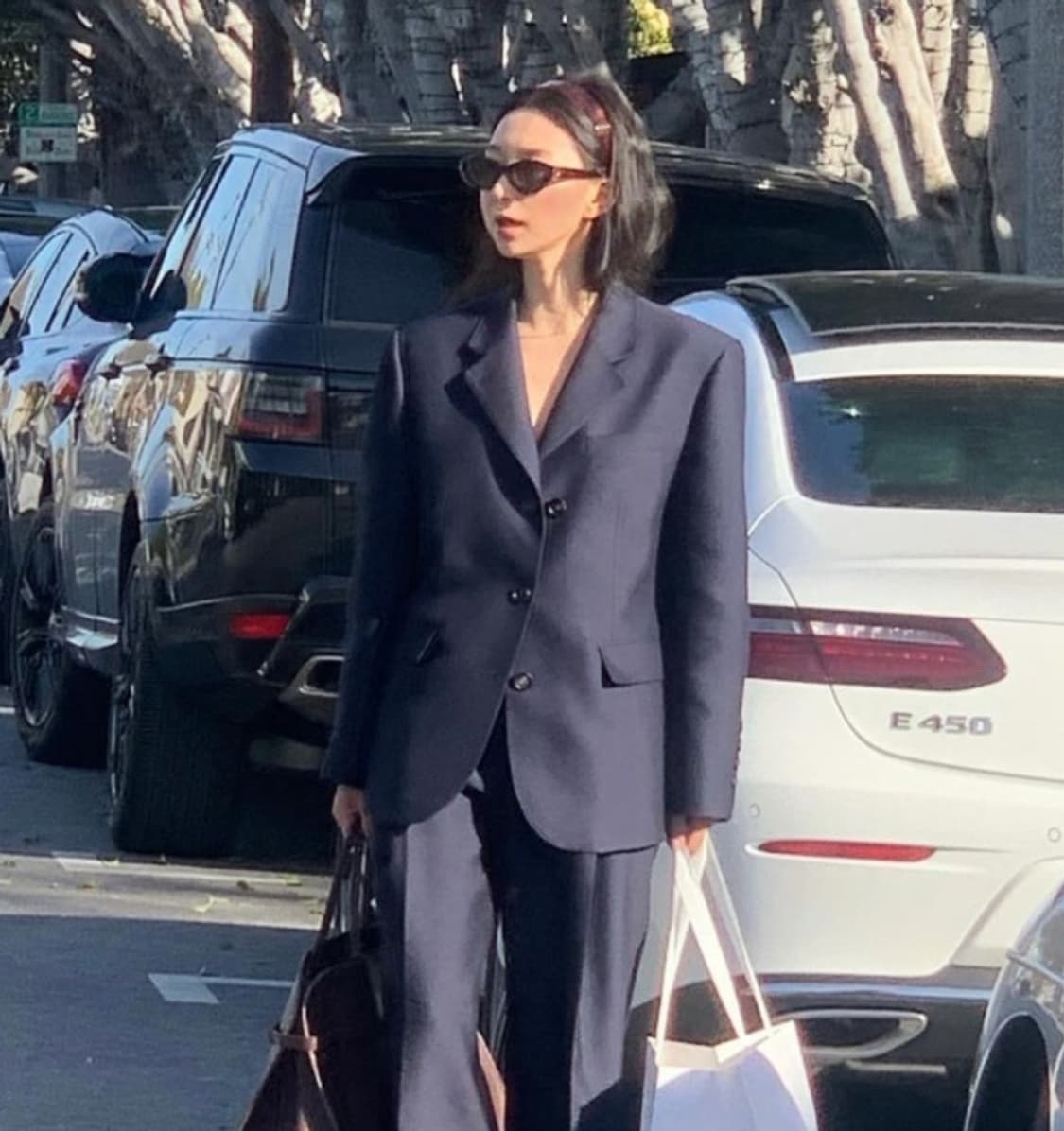 FARVEN 파르벵 울 실크 자켓 네이비 S (미사용품) 상품이미지2