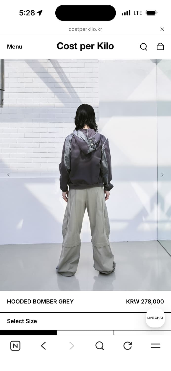 HOODED BOMBER GREY 상품이미지4