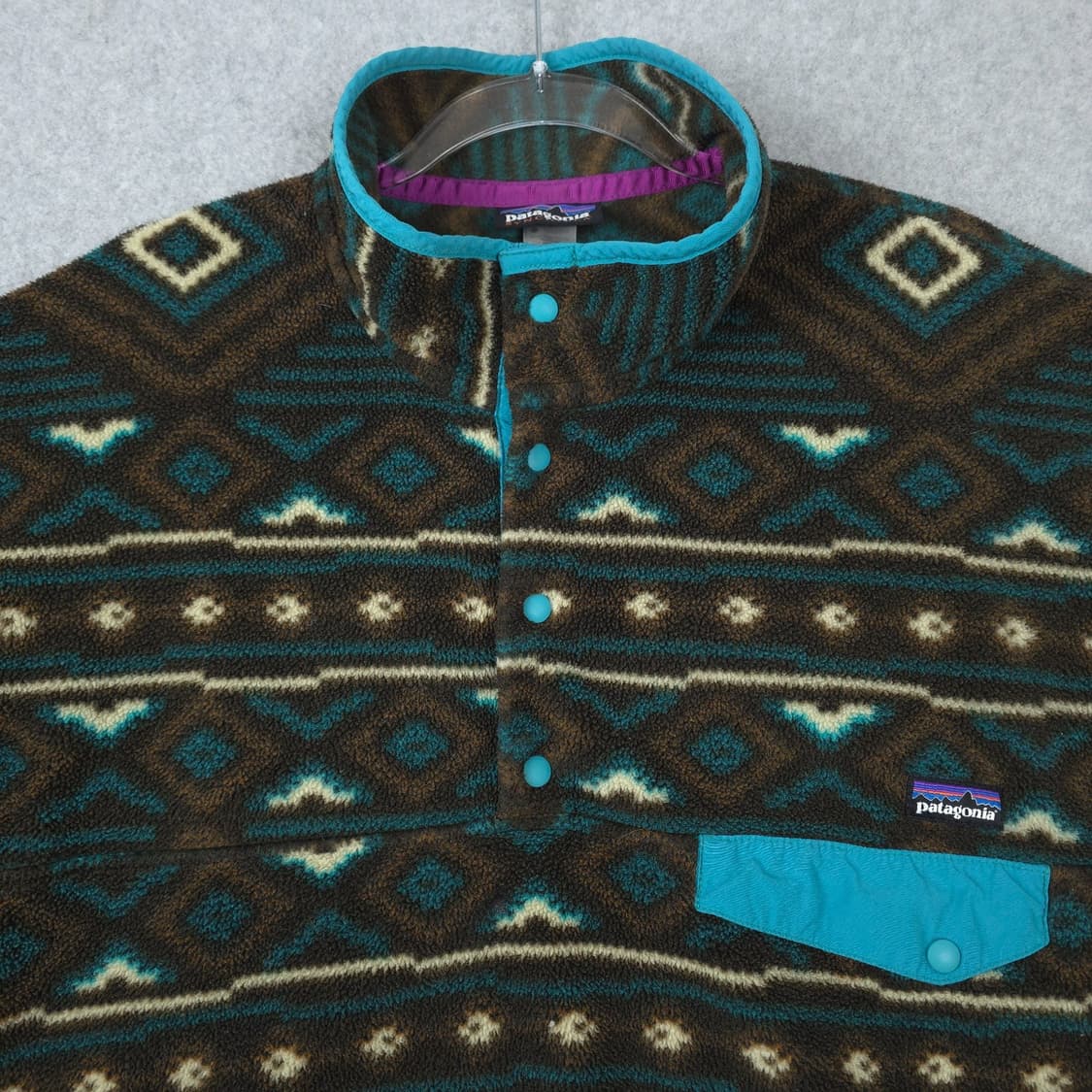 12FW 파타고니아 신칠라 스냅-T 플리스 브라운 그린 네이티브 패턴 상품이미지2