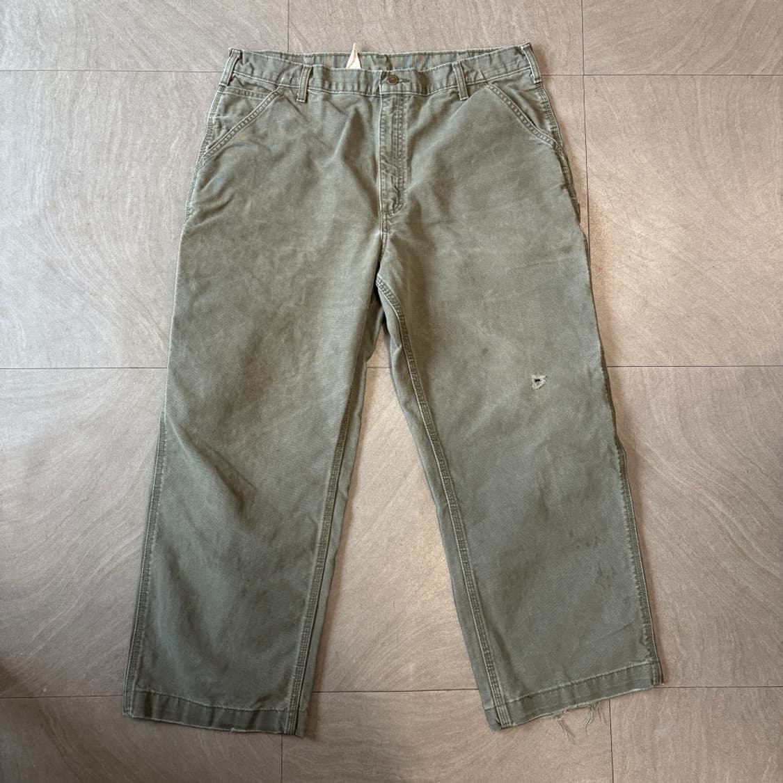 칼하트 정품 오리지널 모스 그린 카펜터 팬츠 상품이미지5