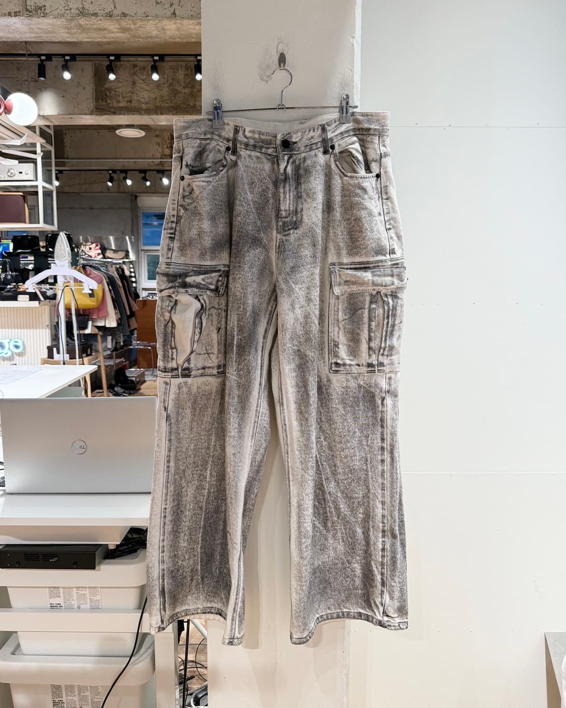 웰던 더티 워시 멀티 카고 데님 팬츠 상품이미지1