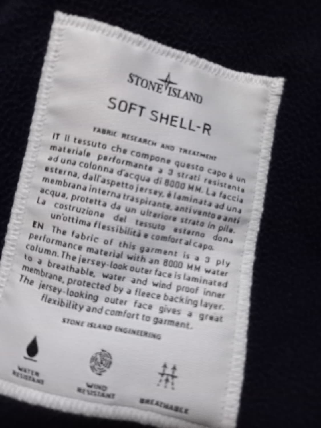 정품 스톤아일랜드 소프트 쉘 후드 자켓 95 / M 상품이미지7
