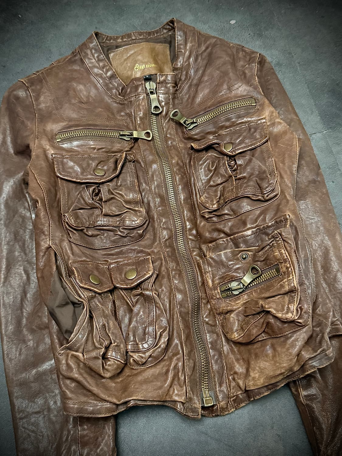 Pocket detail real leather jacket 상품이미지2