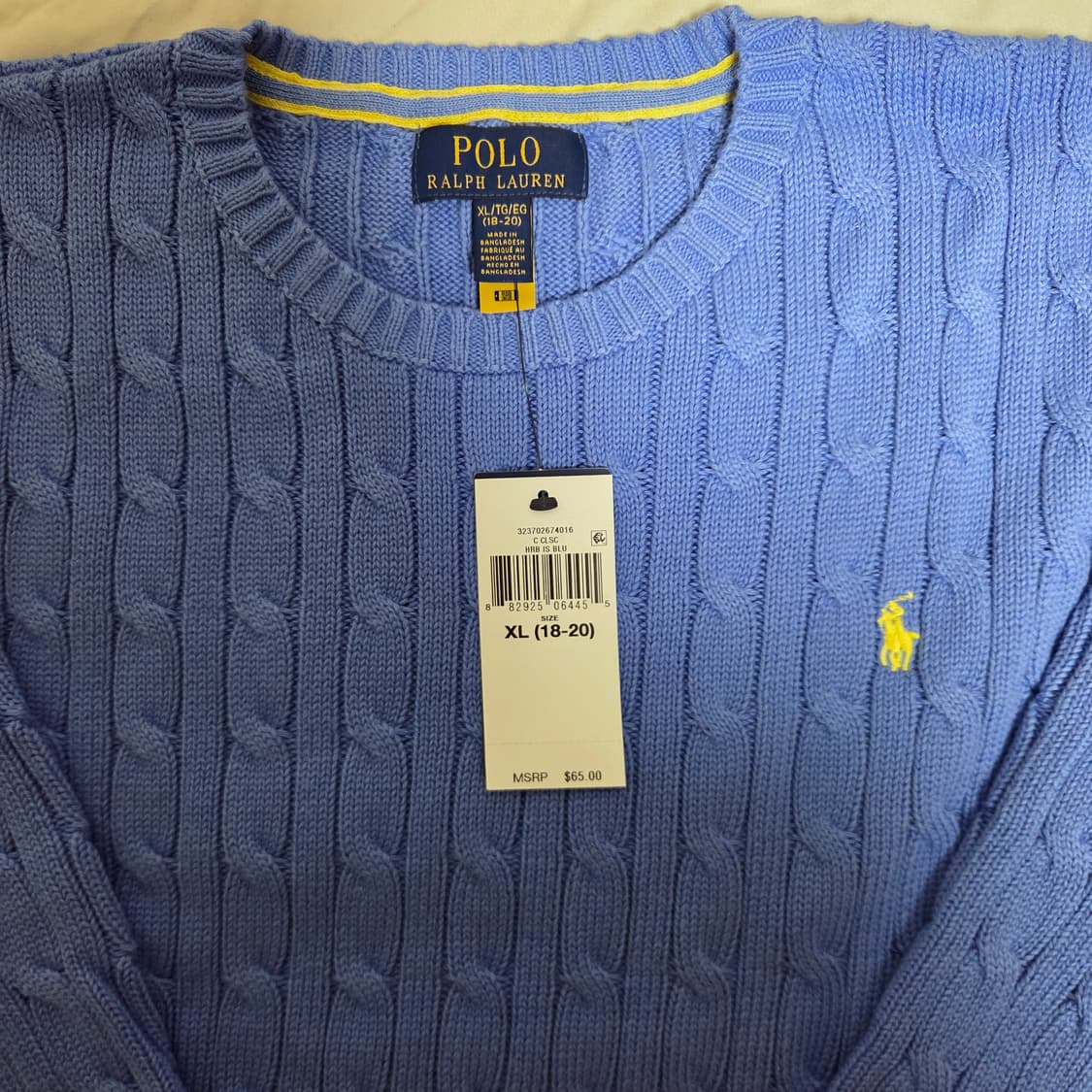 여성 폴로 랄플로렌 [보이즈] 케이블 니트 정품 스카이블루 55-66가능 상품이미지2