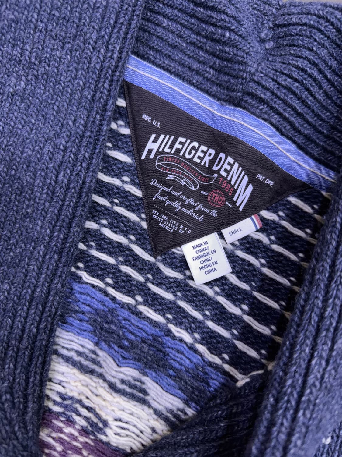 타미힐피거 노르딕 패턴 니트 숄카라 가디건 스웨터 S 상품이미지7