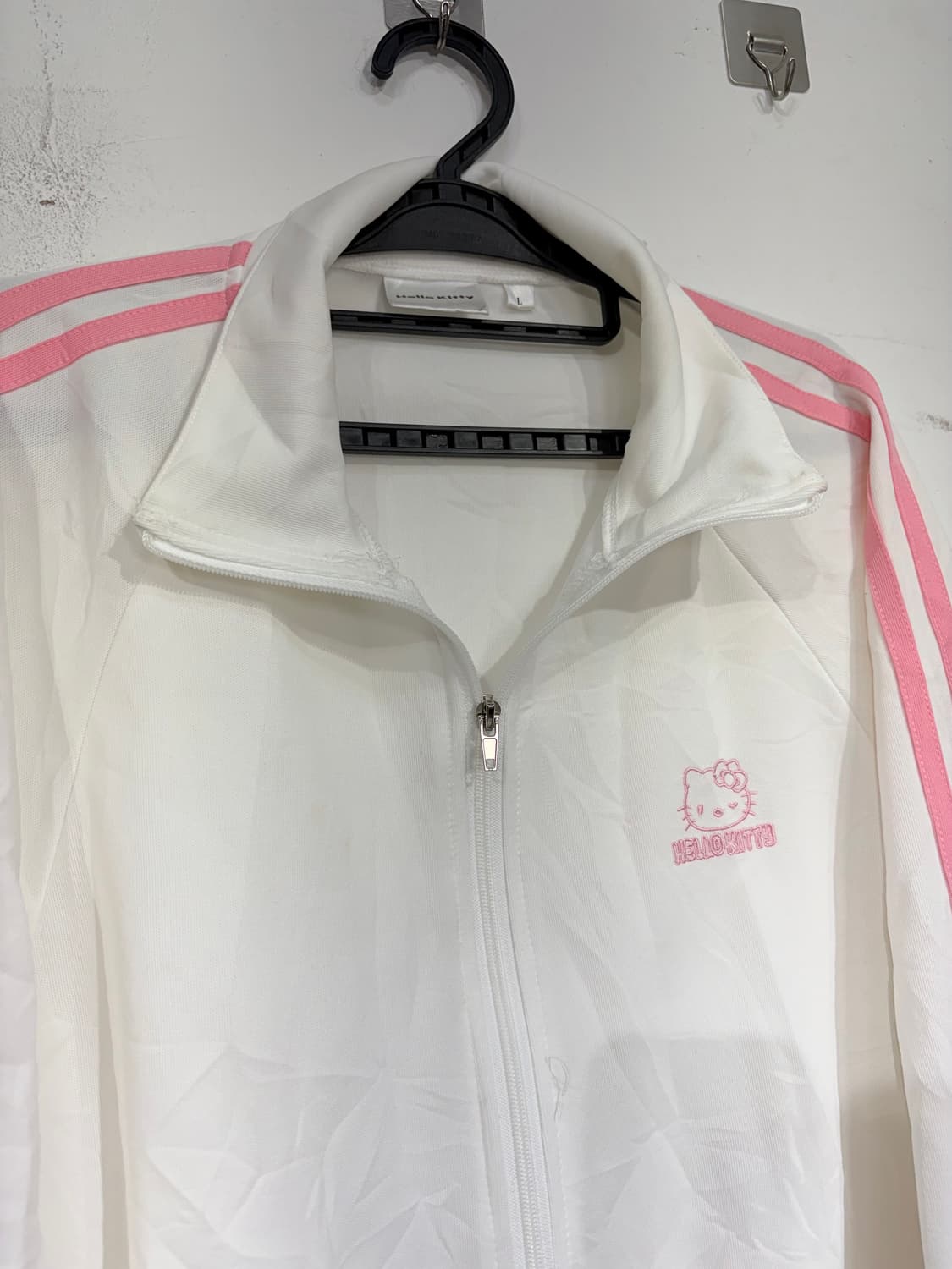 JPN 일본 빈티지 헬로키티 화이트 핑크 오버핏 져지 L 상품이미지7