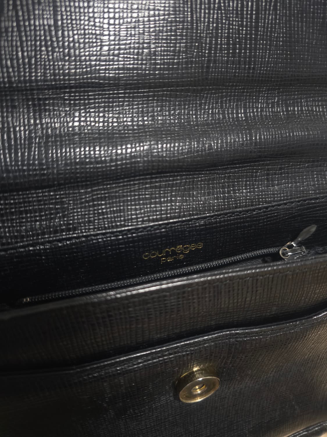 Courreges 꾸레쥬 레더 블랙 숄더 토트백 상품이미지7