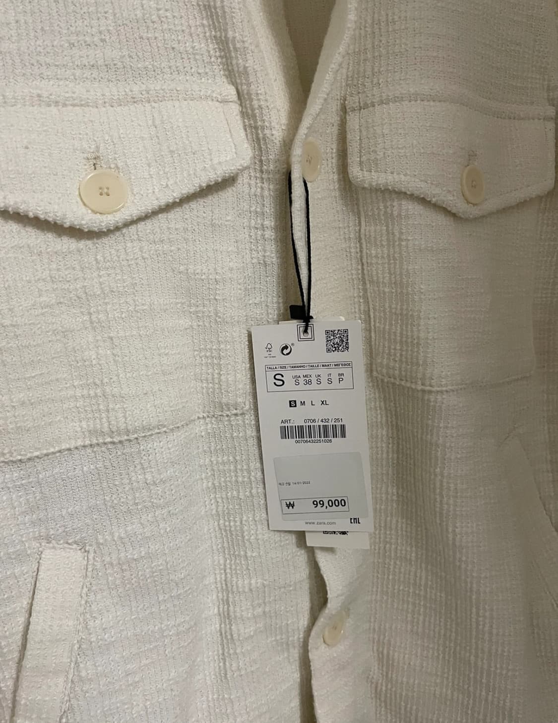 (새상품) 자라 자켓 화이트 s - 정가 99000원 상품이미지3
