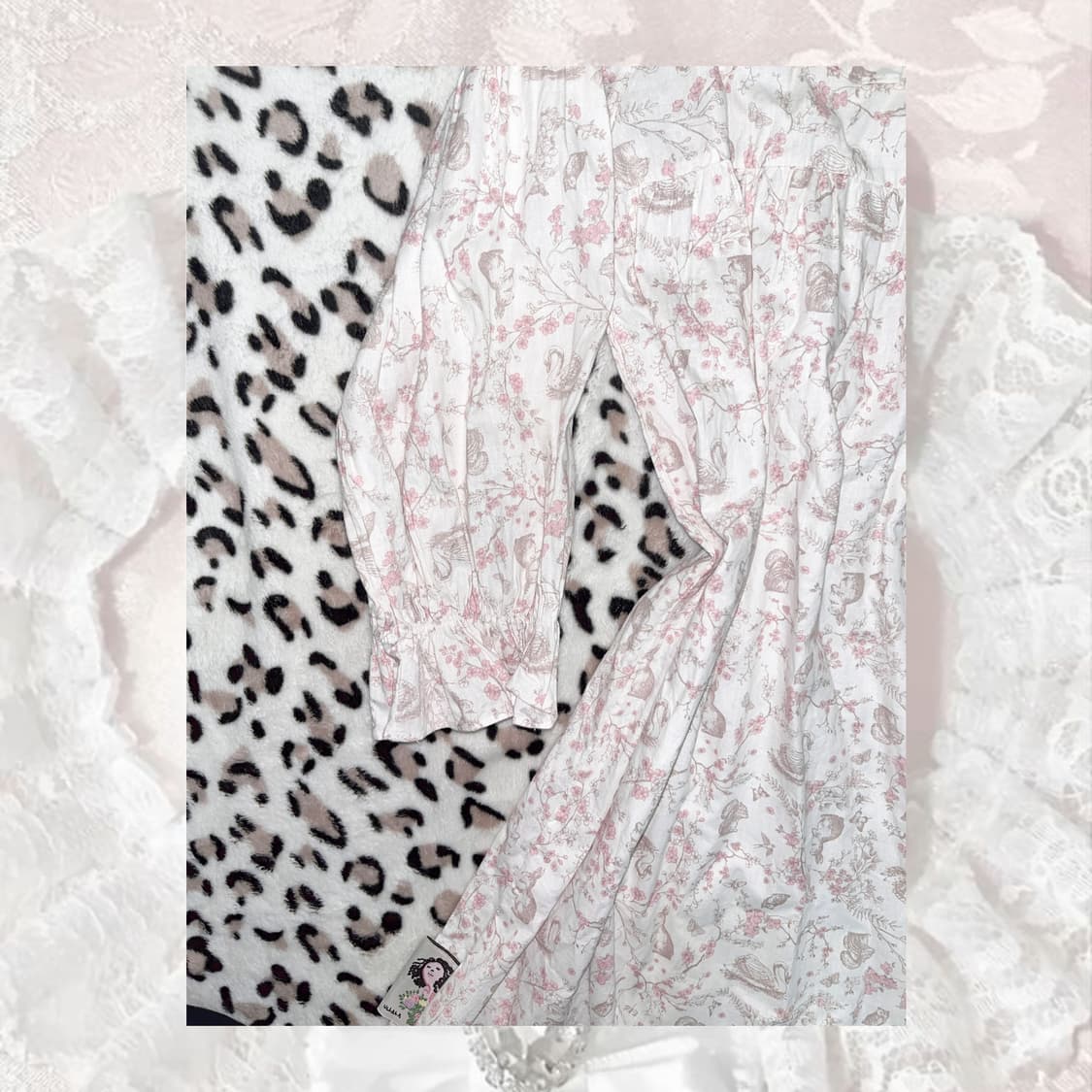 갸루 모리 리본 레이스 파자마 상품이미지2