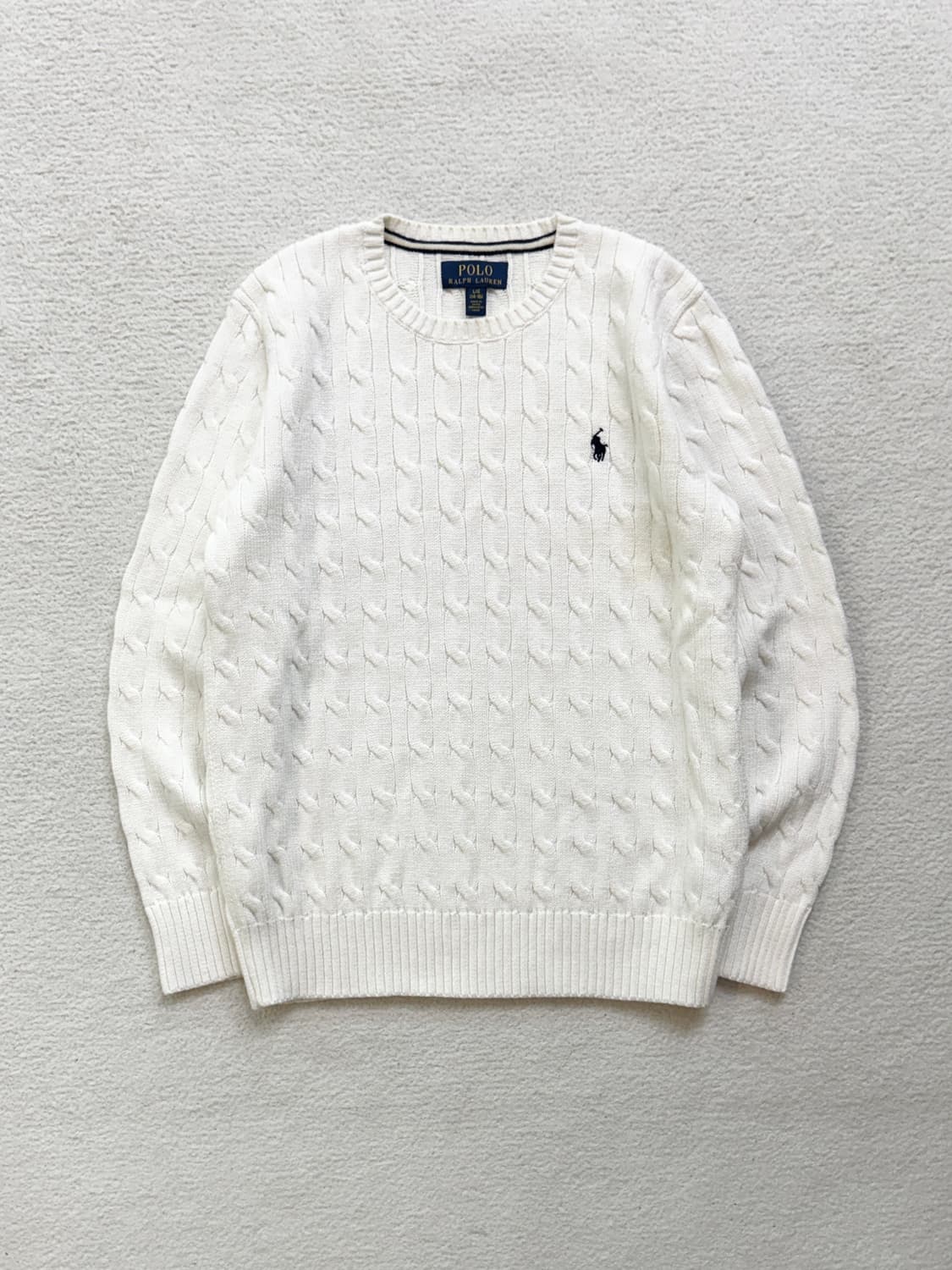 폴로 화이트 케이블 니트 상품이미지1