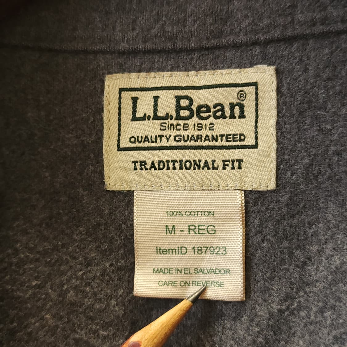 90s 엘엘빈 헤비코튼 투포켓 워크셔츠 샤모아 셔츠 그레이 m 상품이미지6