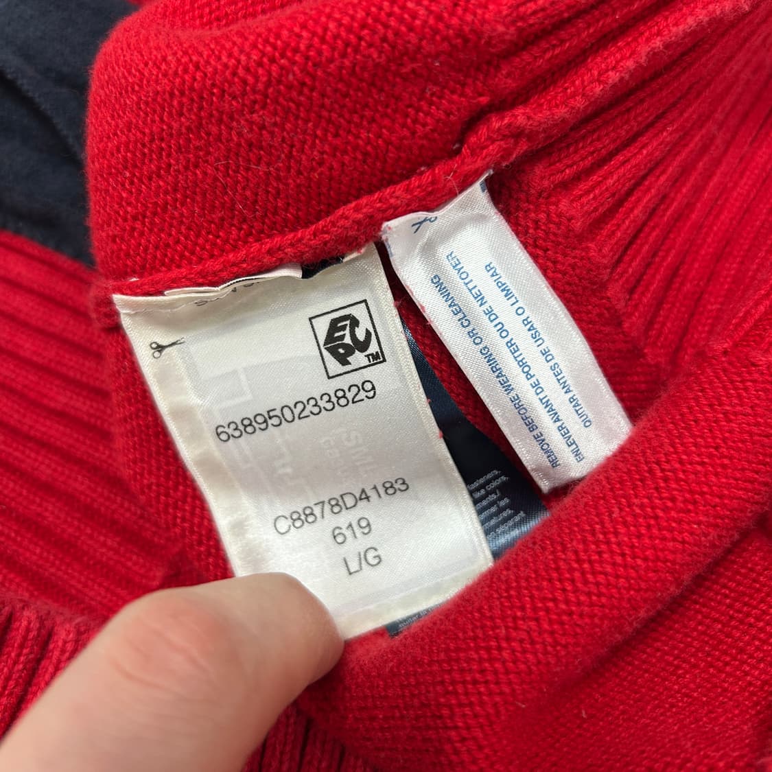 타미힐피거 플래그 니트집업(L) 상품이미지3