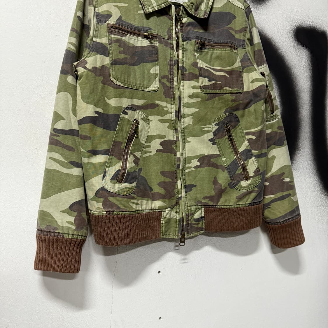 VTG 빈티지 y2k 카모 플라주 립스탑 투웨이 집업 자켓 상품이미지4