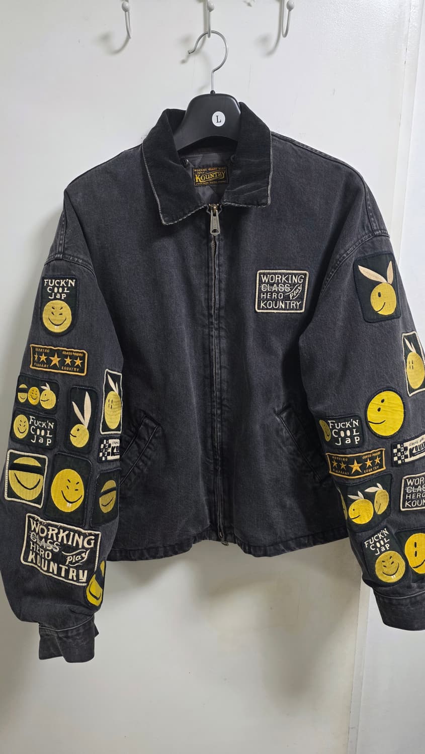 캐피탈 14온즈 블랙 X 블랙 데님 티백 드리즐러 자켓 아나키 레인보위  상품이미지1