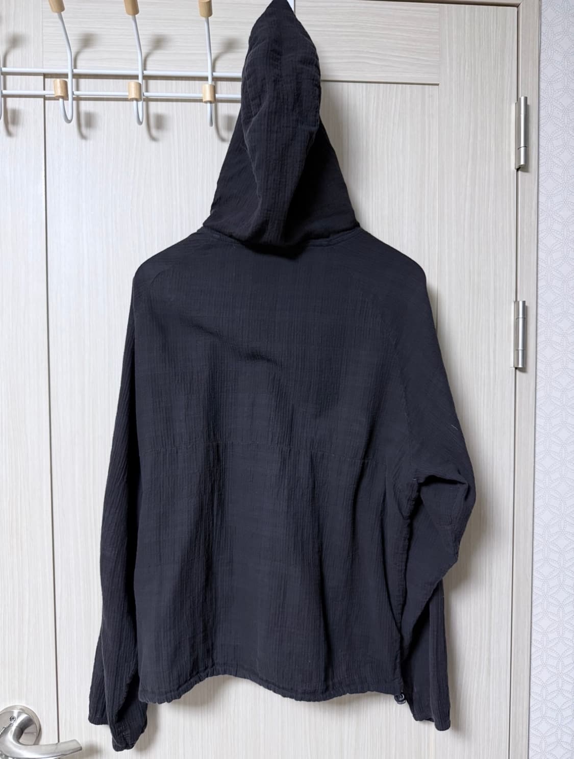 [3]폴리테루 휴먼인덱스 체크후디 파카 블랙 상품이미지2