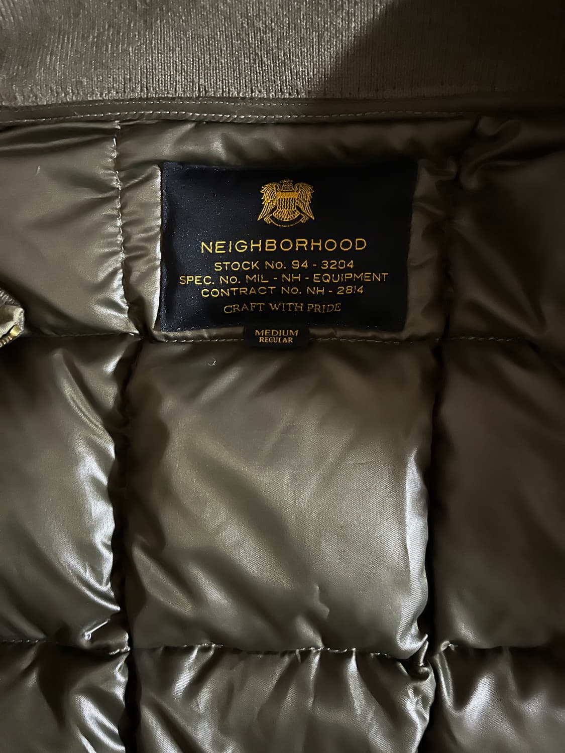 네이버후드 밀 다운 라이너 자켓 카키색(레어템) 사이즈M 상품이미지3