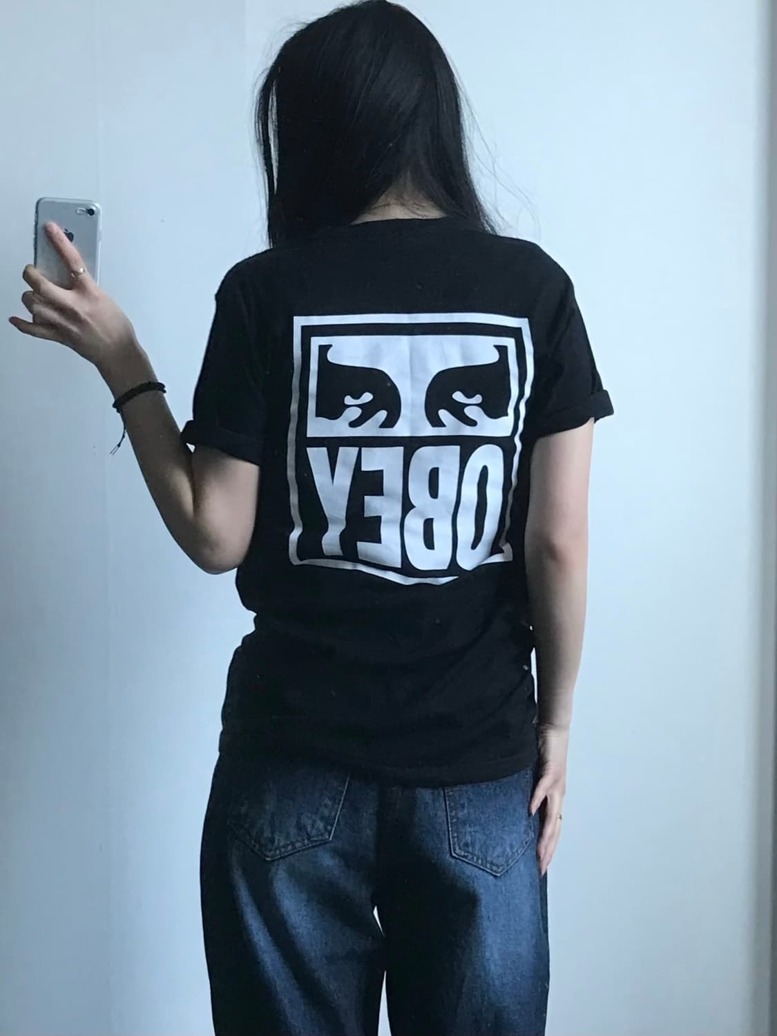 오베이 아이콘 블랙 반팔 티셔츠  상품이미지2