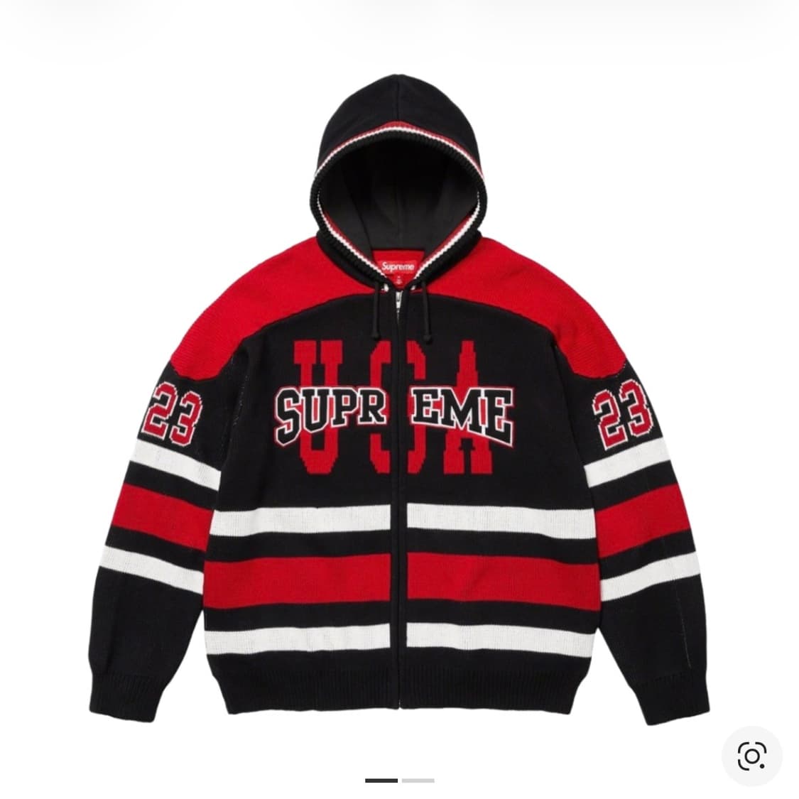 슈프림 USA 집업 후드 스웨터 블랙 - 23FW 상품이미지1