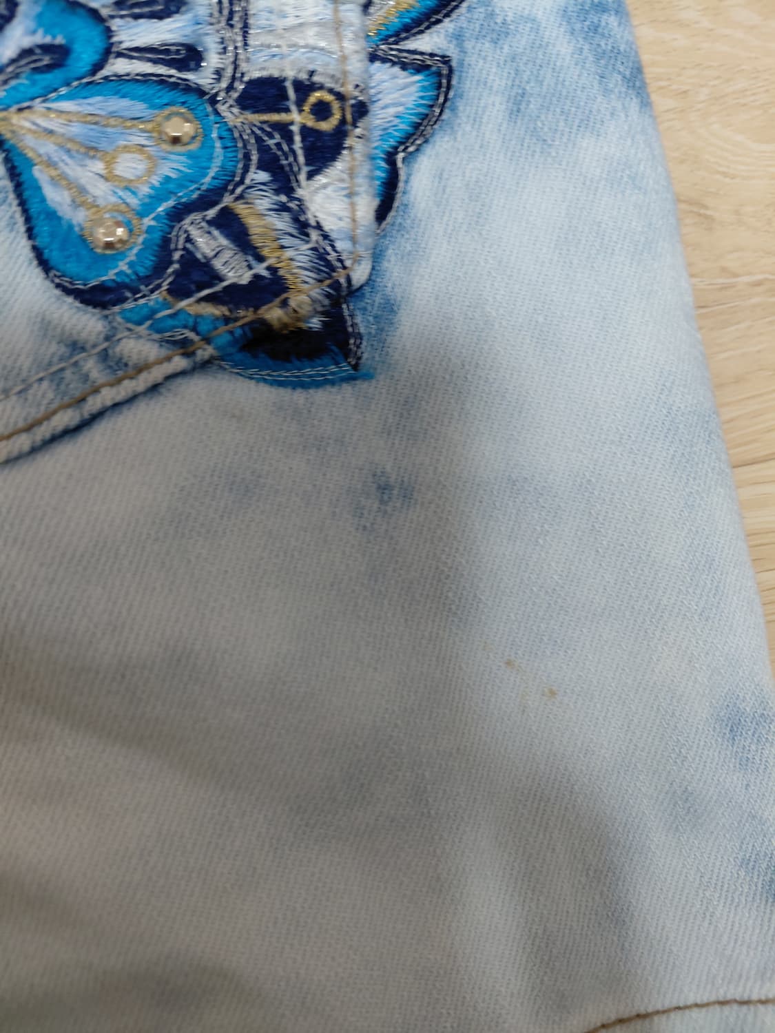 에고이스트 대대장 Y2K 나비자수 데님스커트 상품이미지4