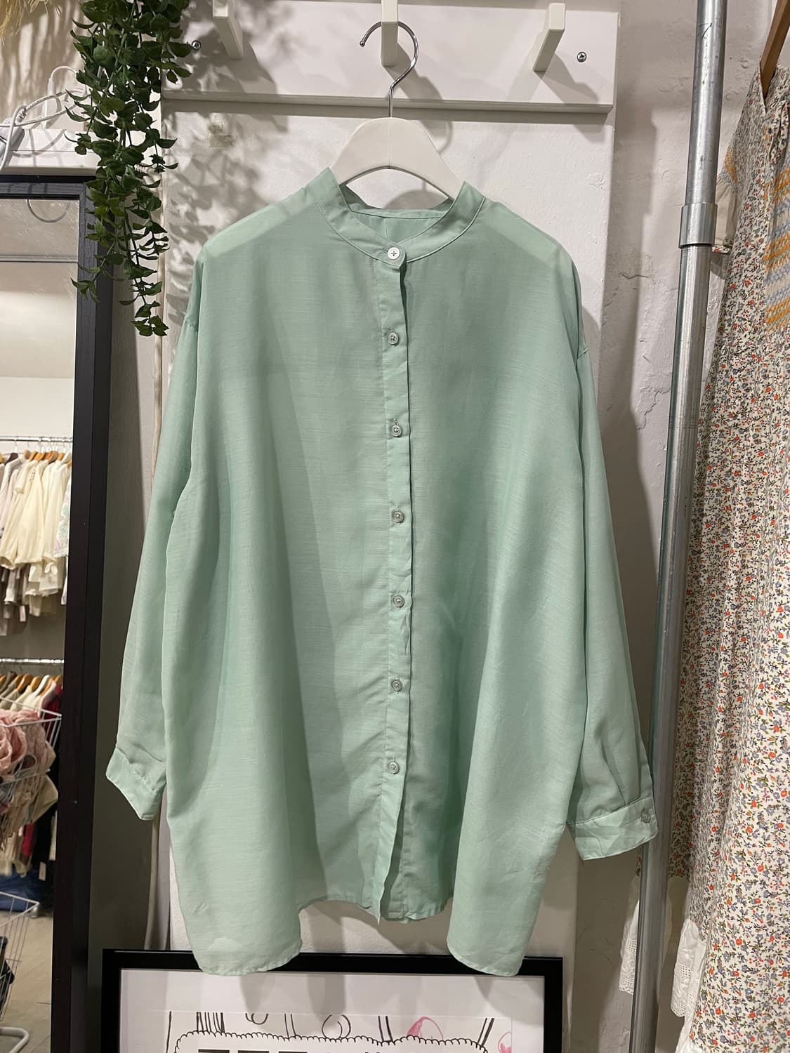 Mint Semi-Sheer Shirt 상품이미지6
