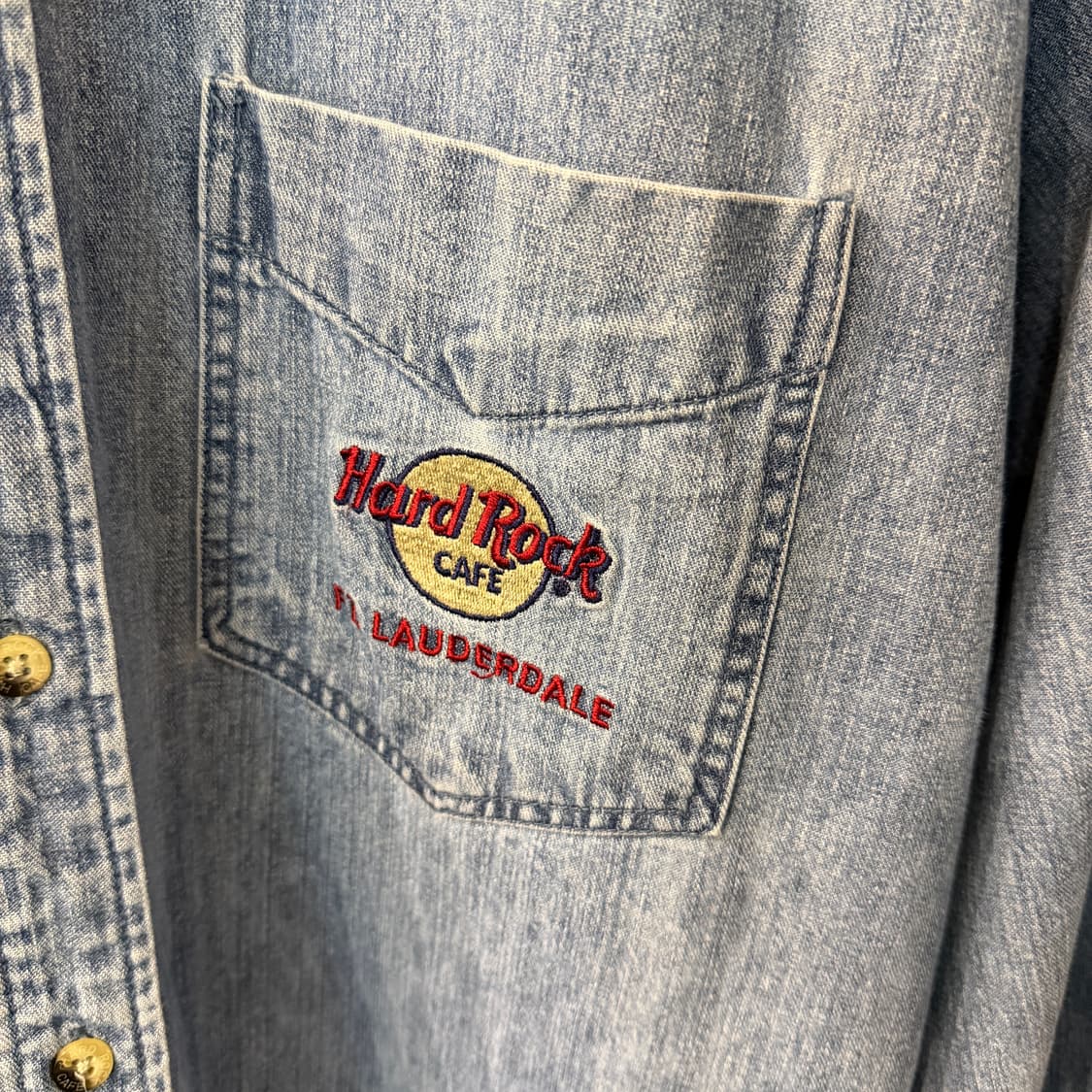 [XL] 90s 하드락카페 로더데일 데님셔츠 상품이미지4