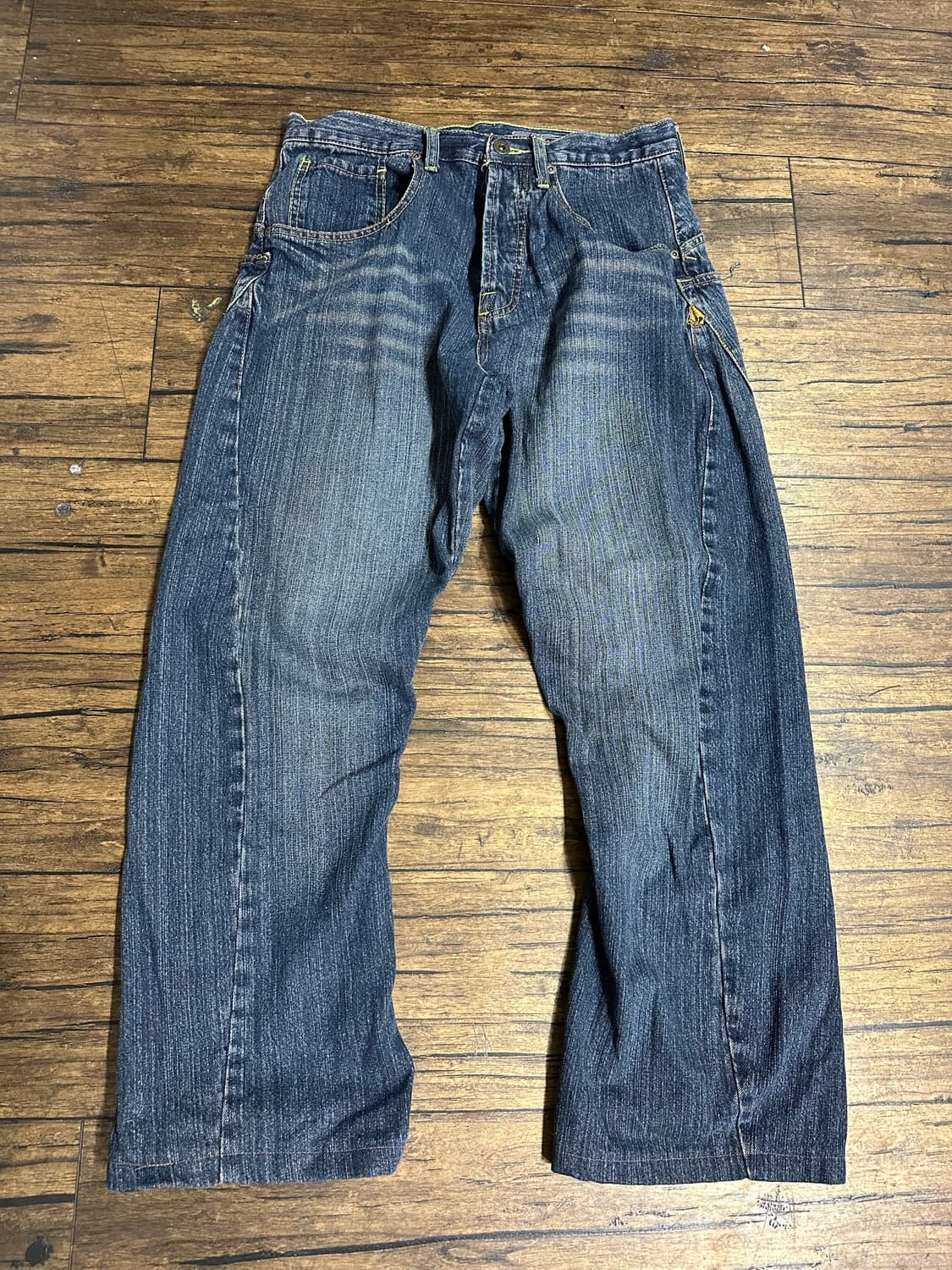 볼컴 VOLCOM Y2K 스톤로고 백스트랩 데님 팬츠 청바지32 상품이미지5