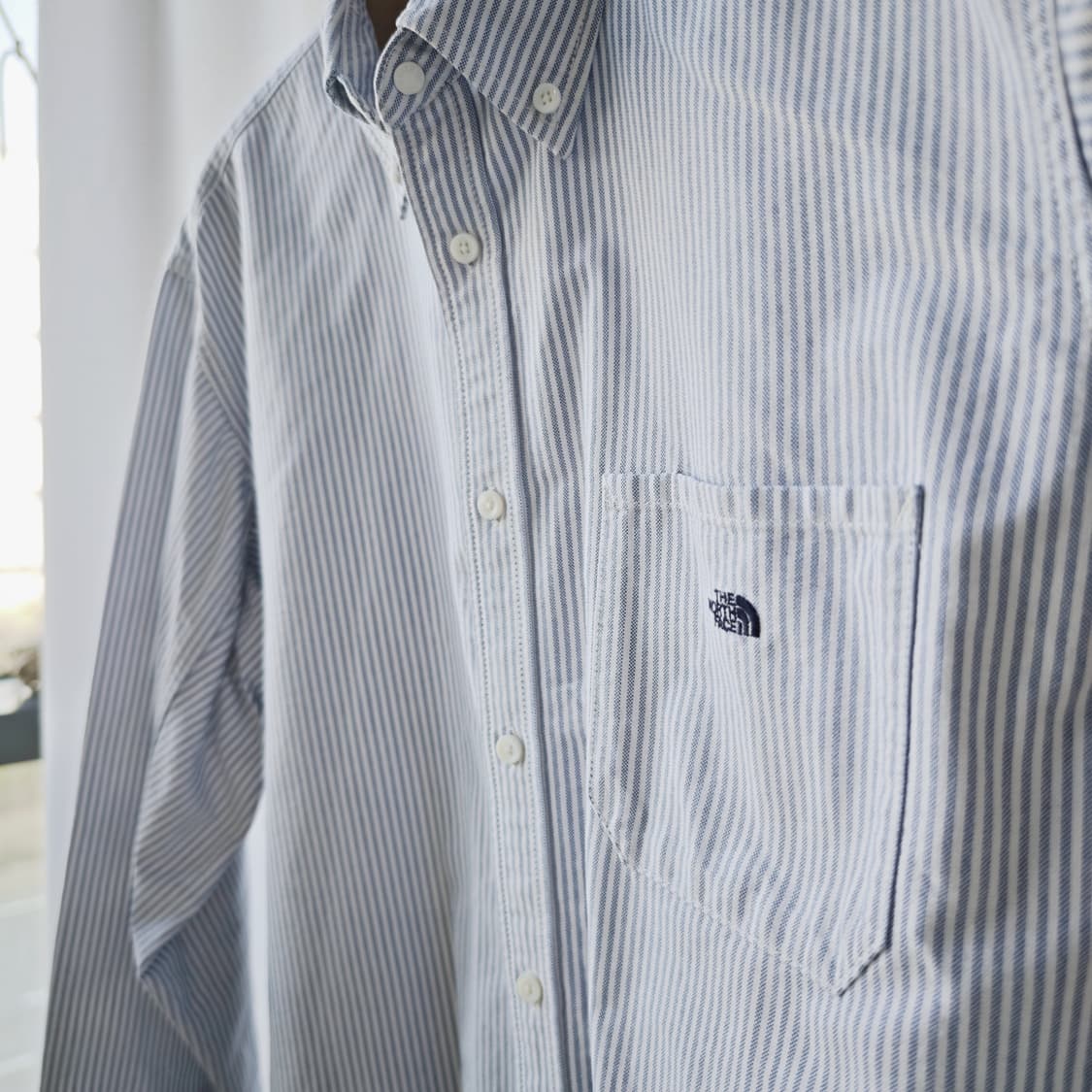 노스페이스 나나미카 퍼플 라벨 스트라이프 옥스포드 셔츠 블루 M 상품이미지5