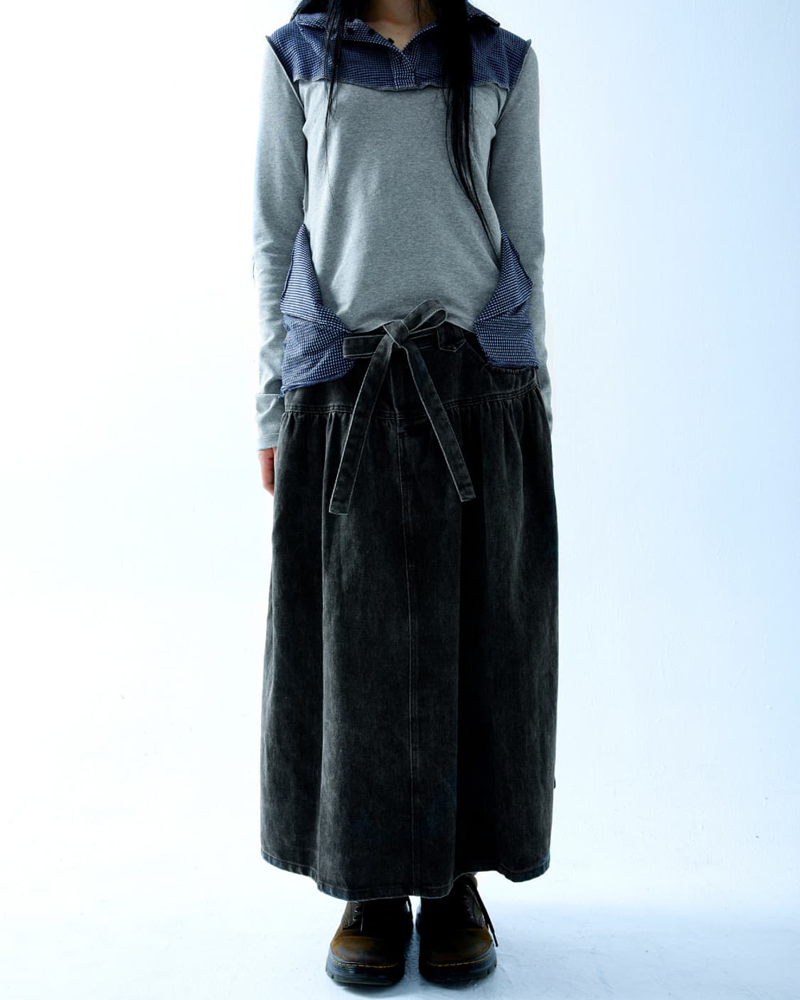 Puffy cotton skirt charcoal 상품이미지2