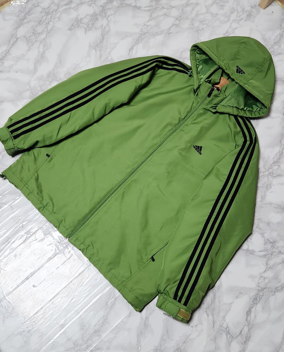 아디다스 삼선 연두콩 바람막이 후드 점퍼 자켓 상품이미지2
