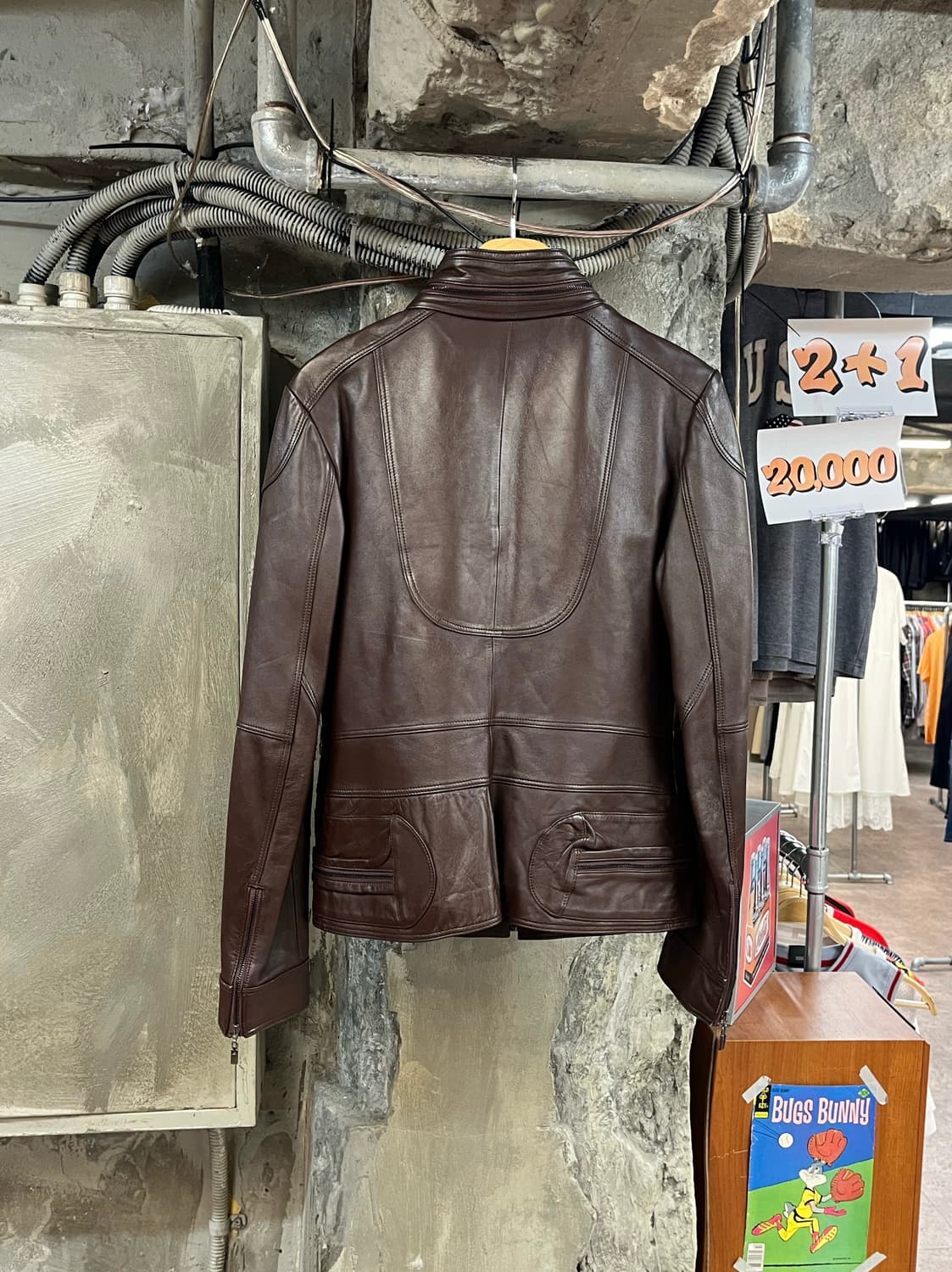 빈티지 양가죽 레더 자켓 브라운 66 #csz4002  상품이미지2