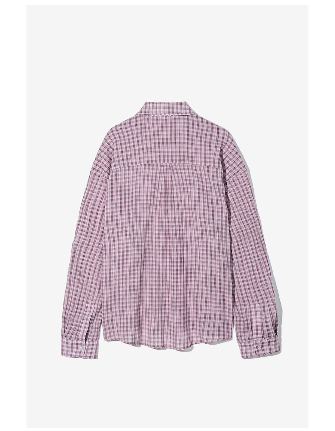 파르티멘토 시어 체크 롤 업 셔츠 Red Purple 상품이미지2