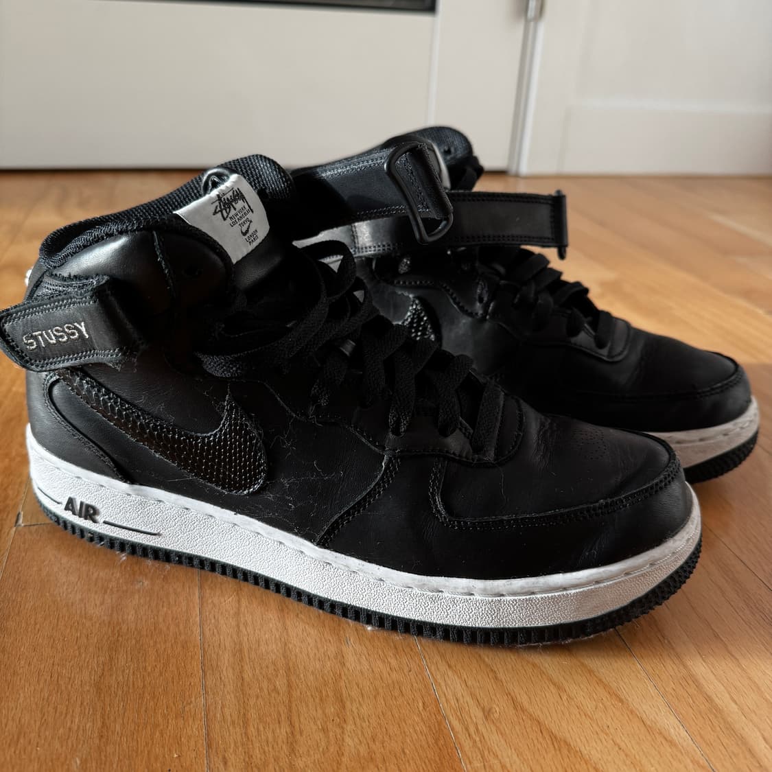 나이키x스투시 에어포스 미드 1 블랙 260 상품이미지4