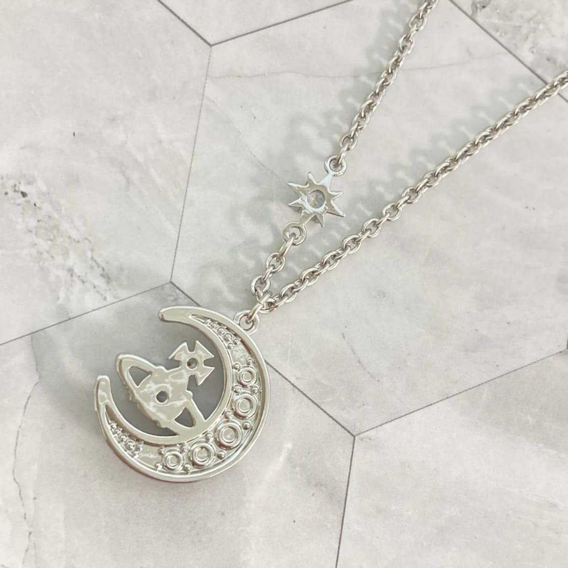 비비안웨스트우드 아카이브 달과별 지르코니아 큐빅 도리나 팬던트 목걸이 상품이미지2