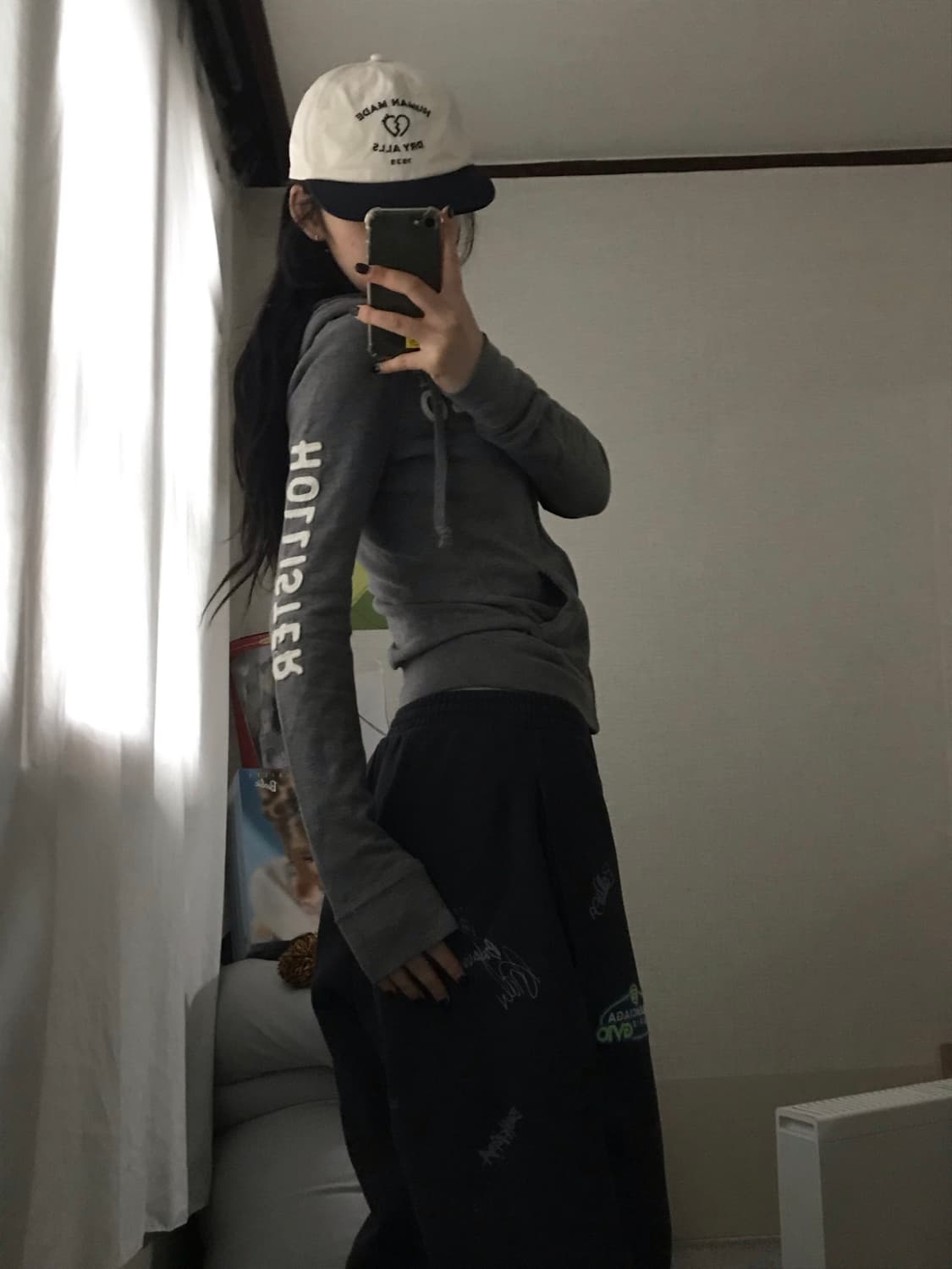 홀리스터 그레이 딱붙핏 후드집업 상품이미지4