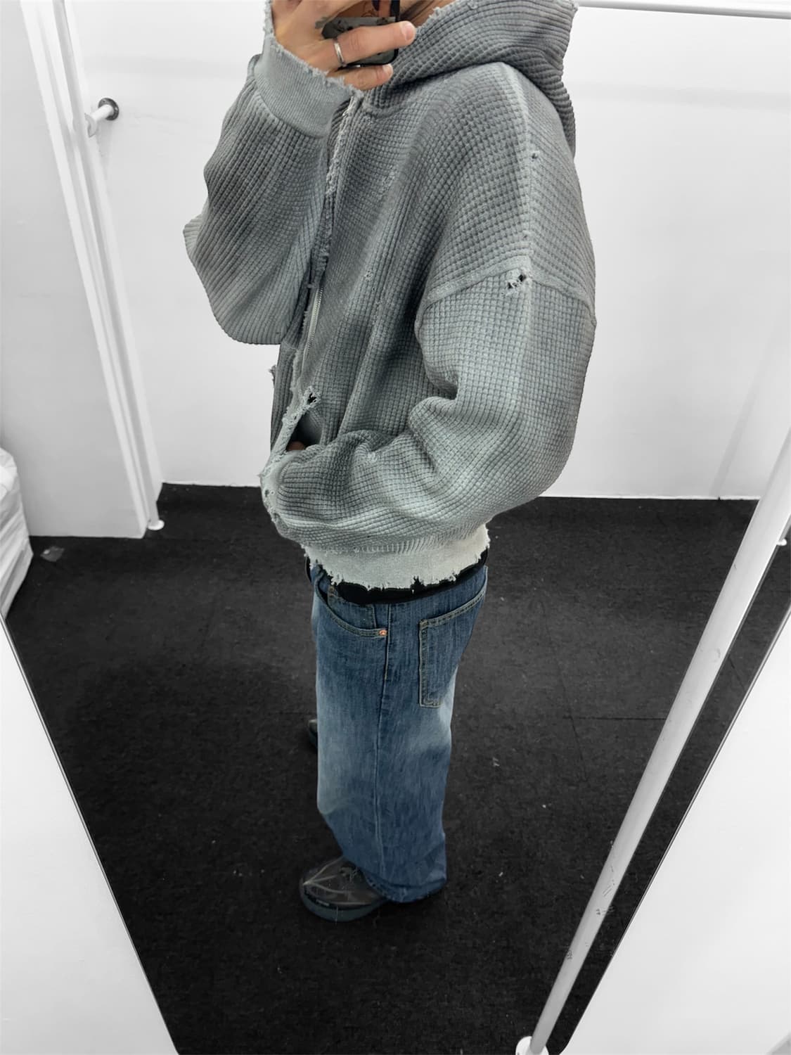 빈티지 와플 후드집업 상품이미지3