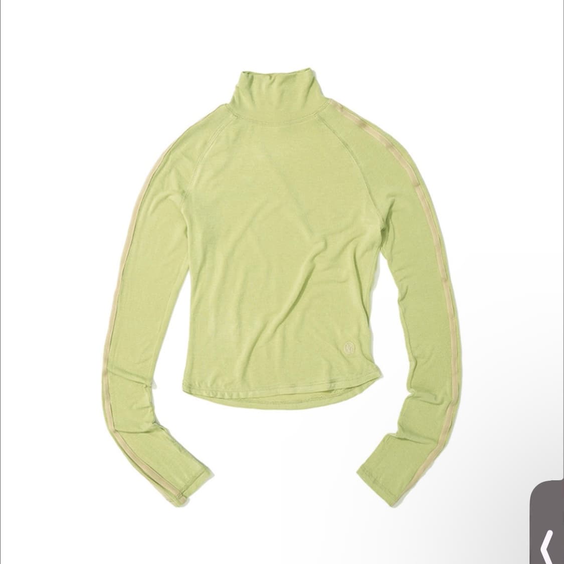 택있음 파르티멘토 우먼 서클 로고 하이넥 롱 슬리브 티 라이트 그린 목폴 상품이미지3