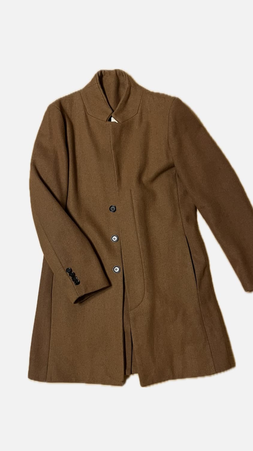 Attachment 어태치먼트 스탠드 카라 히든 버튼 코트 상품이미지1