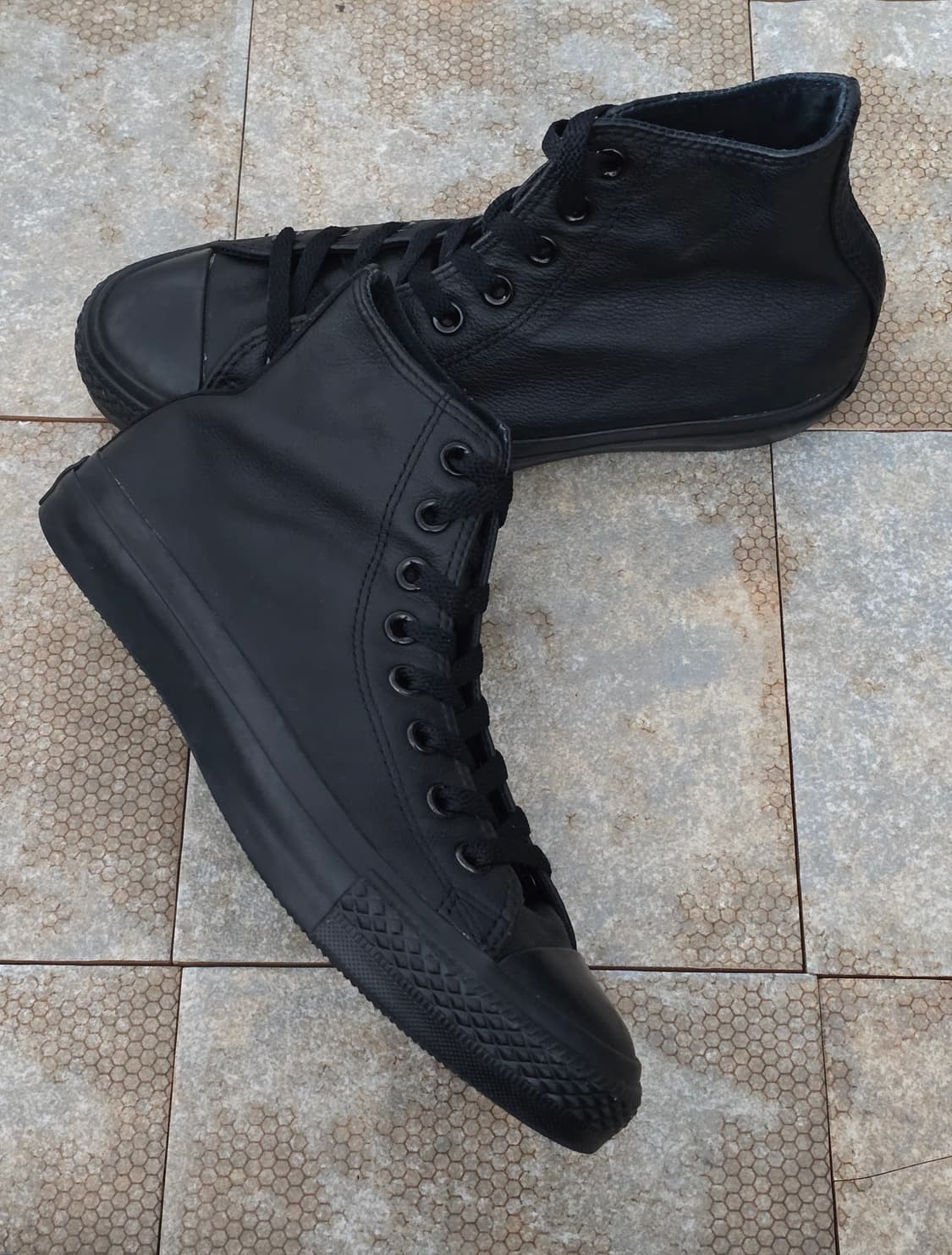 (250)컨버스 척테일러 올스타 하이 레더 블랙 상품이미지6